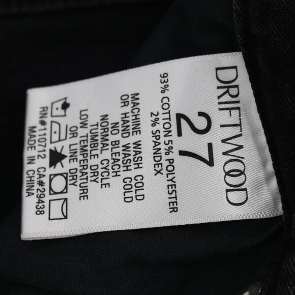 Driftwood Jeans Womens 27 Gizelle Embroidered Floral Crop Mid Rise Black Denim - Picture 12 of 13